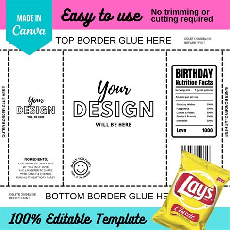 Canva Chip Bag Template